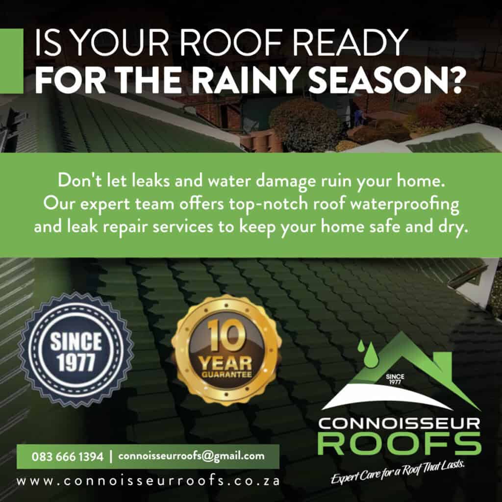 Green roof with waterproofing services for rainy season by Connoisseur Roofs.