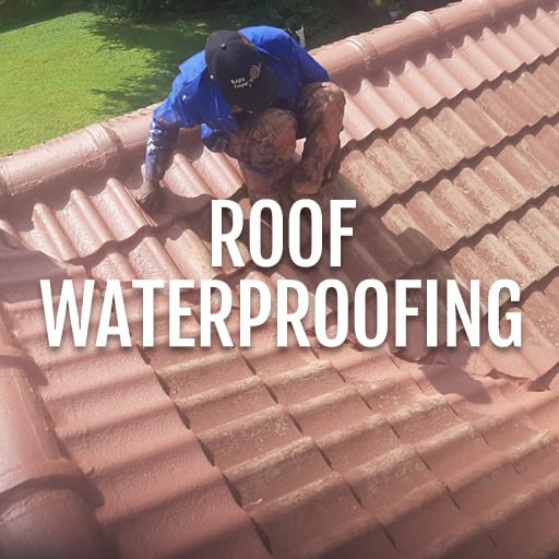 Professional roof waterproofing service on tiled roof by Connoisseur Roofs.