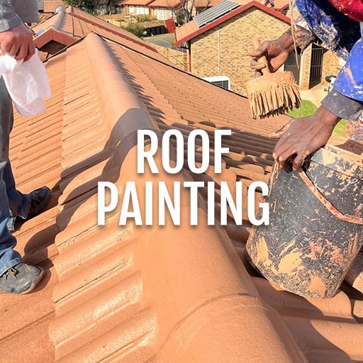 Professional roof painting on a tiled roof by Connoisseur Roofs.